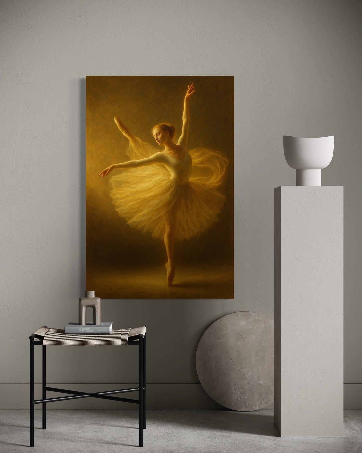 Golden Veil Collection: Solitude in Gold — Fine Art Pigment Print under Acrylic Glass