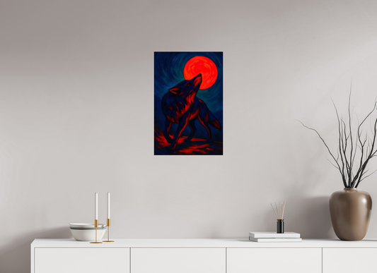 16 x 24″, Giclée printed on Hahnemühle & Canson Fine Art paper Wolf of the Wild Truth series : Crimson Lament – Limited Edition Giclée Fine Art Print (Unframed)