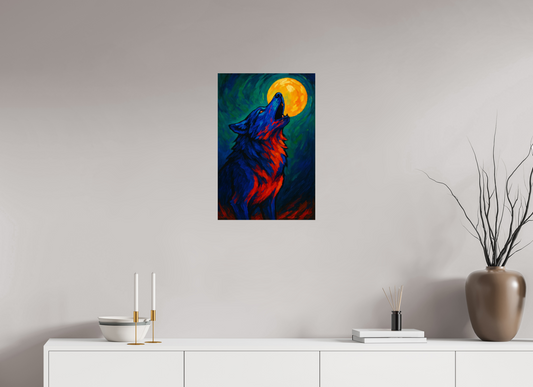 16 x 24″, Giclée printed on Hahnemühle & Canson Fine Art paper Wolf of the Wild Truth series : Echo of the Flame Moon – Limited Edition Giclée Fine Art Print (Unframed)