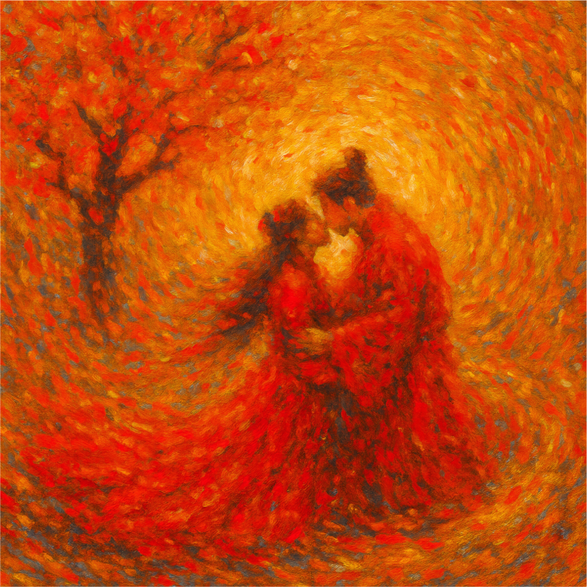 Main image Under the Sacred Plum No.3 : The Flame of Destiny — Limited Edition Giclée Fine Art Print (Unframed)