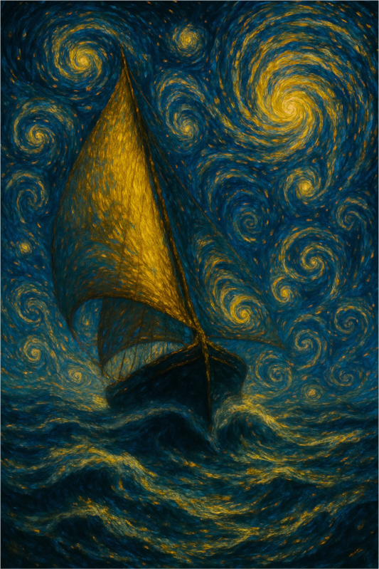 Main image Voyage Under the Infinite Sky : Yin Edition (Night Voyage) – Limited Edition Giclée Fine Art Print (Unframed)
