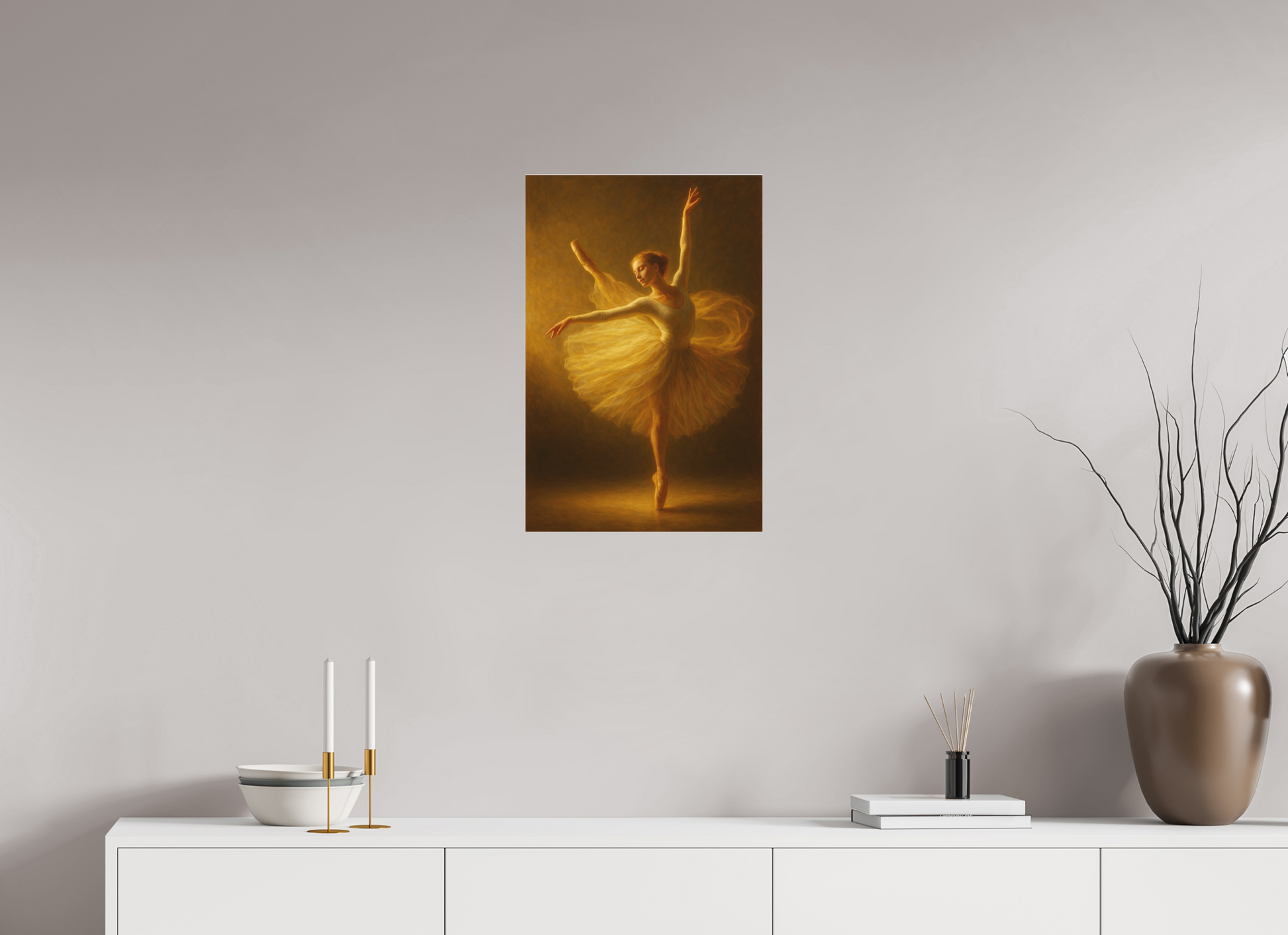 16 x 24″, Fine Art Pigment Print under Acrylic Glass Golden Veil Collection: The Poise of Light — Fine Art Pigment Print under Acrylic Glass