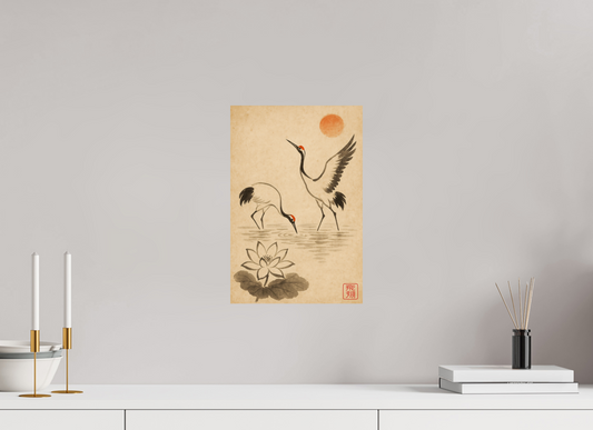10 x 15″, Giclée printed on Hahnemühle & Canson Fine Art paper Journey of the Cranes : Soaring (Hishō 飛翔) - Giclée Fine Art Print (Unframed)