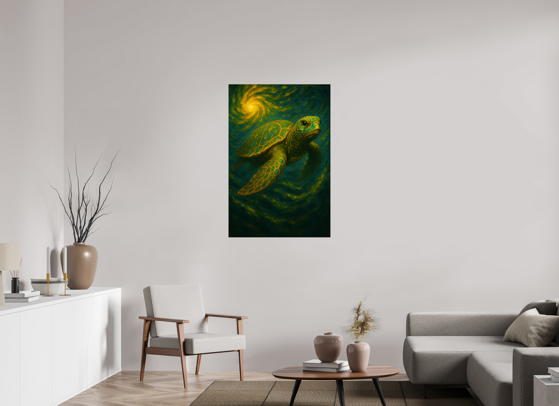 30 x 45″, Fine Art Unflame Sacred Cosmic Turtle – Limited Edition Giclée Fine Art Print (Unframed)