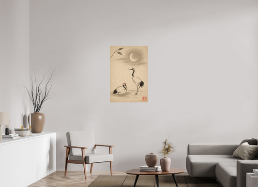24 x 36″, Giclée printed on Hahnemühle & Canson Fine Art paper Journey of the Cranes : Serenity (Shizuka 静) - Giclée Fine Art Print (Unframed)