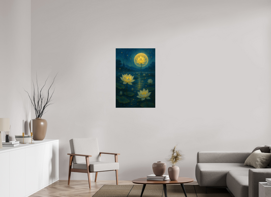 24 x 36″, Giclée printed on Hahnemühle & Canson Fine Art paper Lotus Moonlight – Limited Edition Giclée Fine Art Print (Unframed)