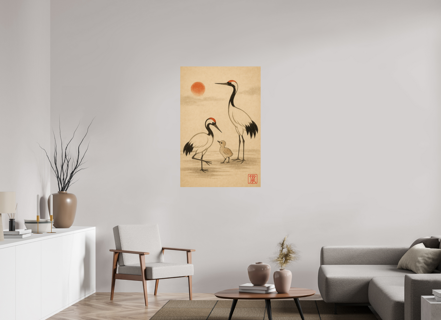 30 x 45″, Giclée printed on Hahnemühle & Canson Fine Art paper Journey of the Cranes : Legacy (Denshō 伝承) - Giclée Fine Art Print (Unframed)