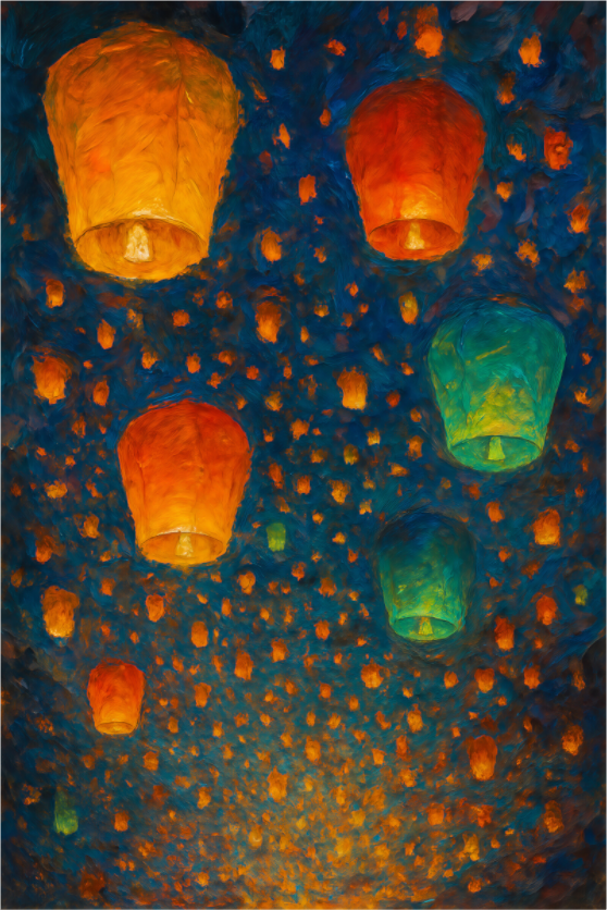 Main image Chiang Mai Yi Peng Lantern Festival – Limited Edition Giclée Fine Art Print (Unframed)