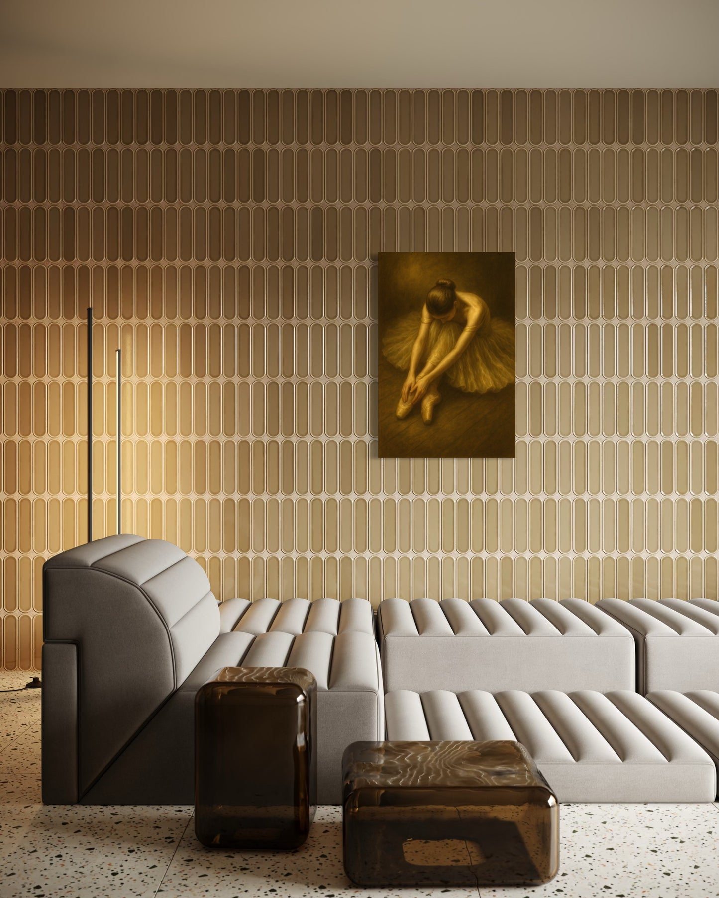 Golden Veil Collection: The Silent Stage — Fine Art Pigment Print under Acrylic Glass