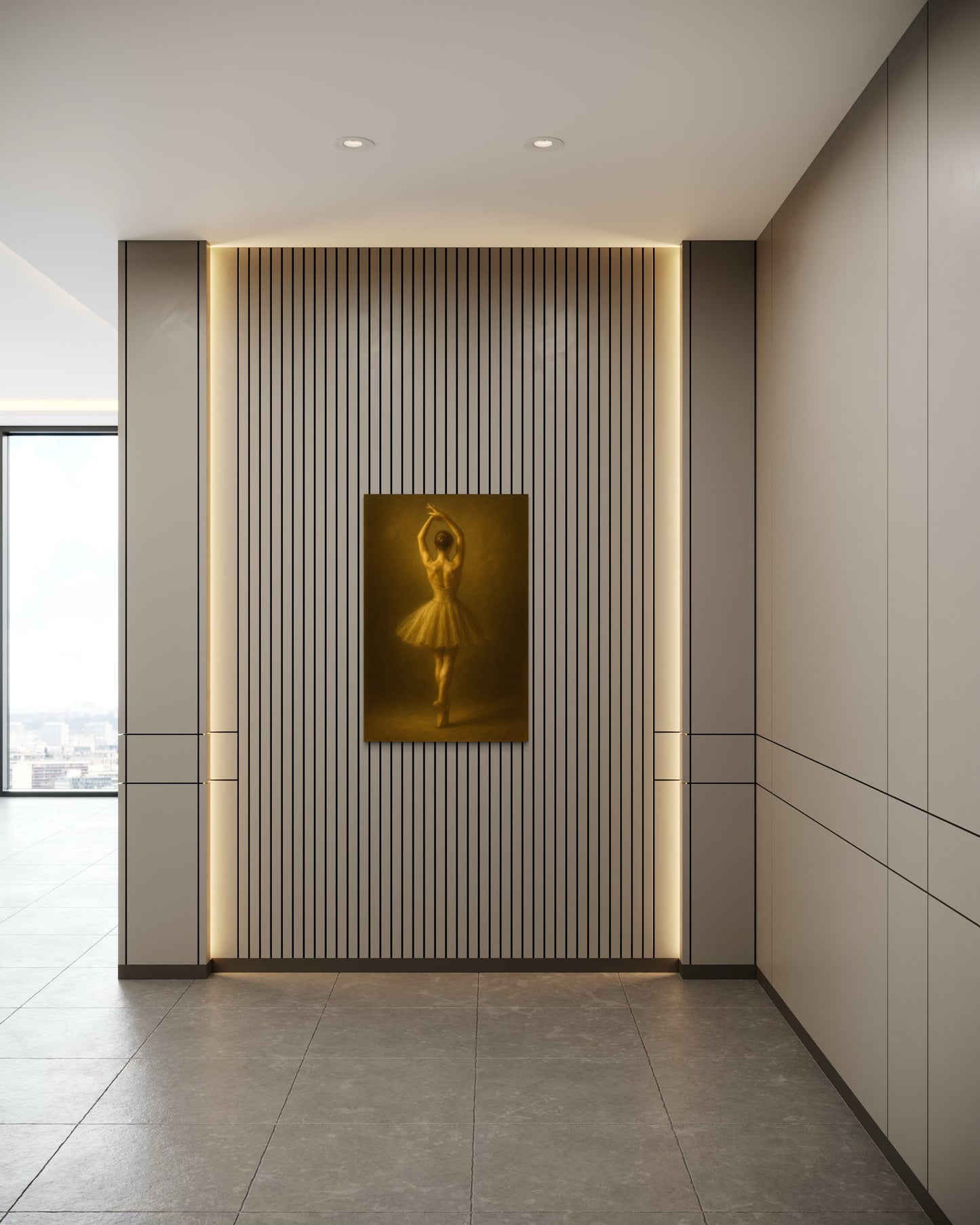 Golden Veil Collection: Stillness in Motion — Fine Art Pigment Print under Acrylic Glass