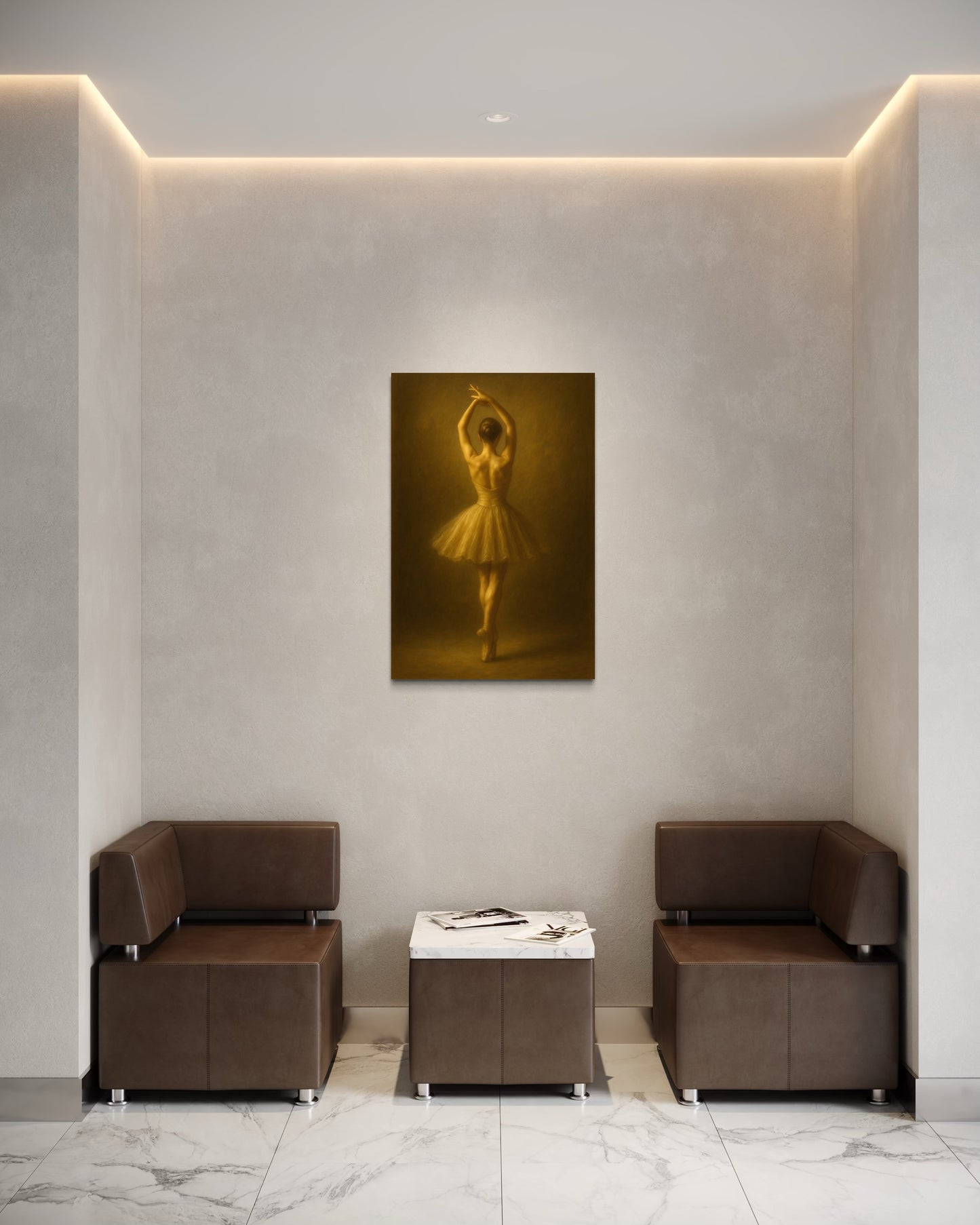 Golden Veil Collection: Stillness in Motion — Fine Art Pigment Print under Acrylic Glass