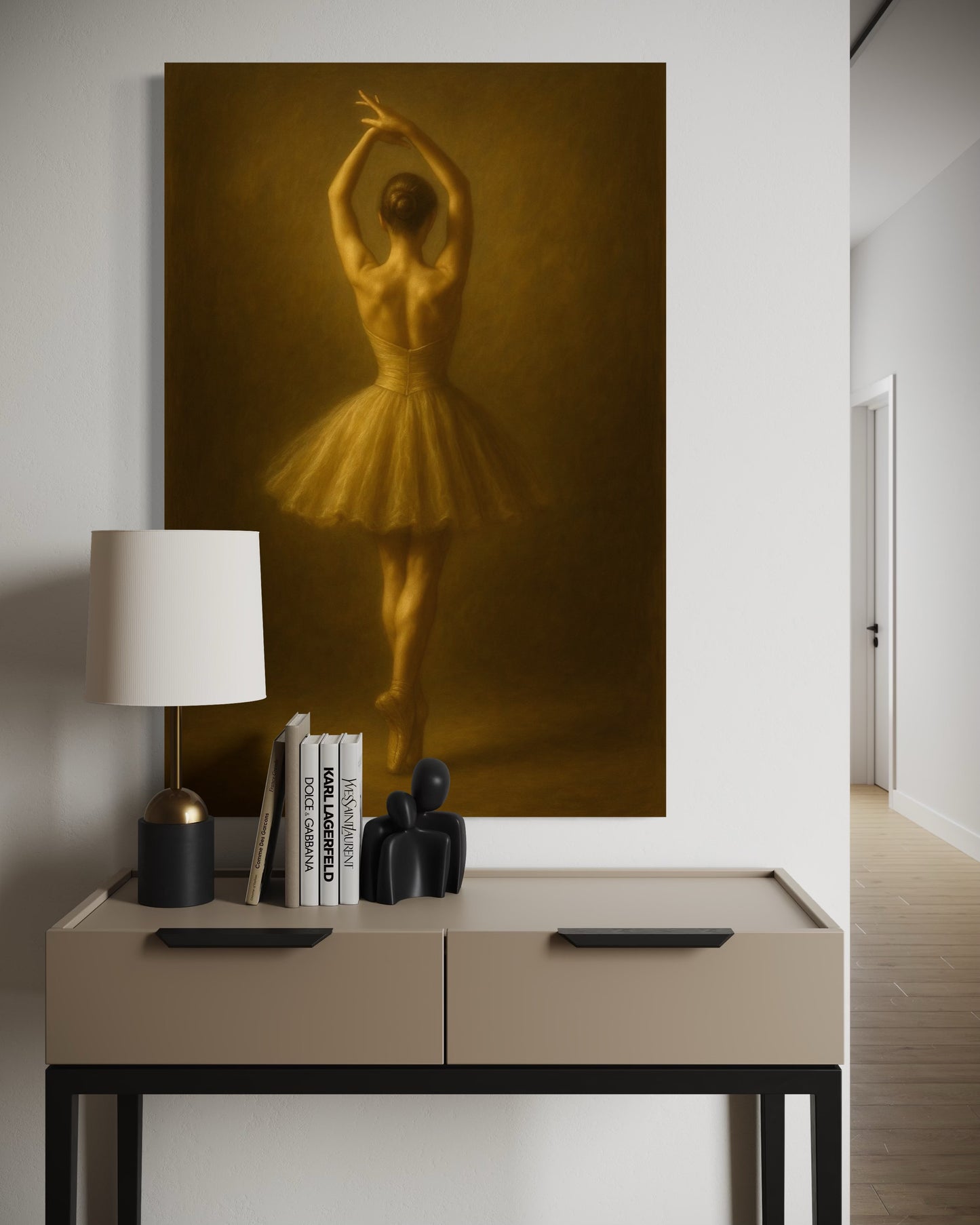 Golden Veil Collection: Stillness in Motion — Fine Art Pigment Print under Acrylic Glass