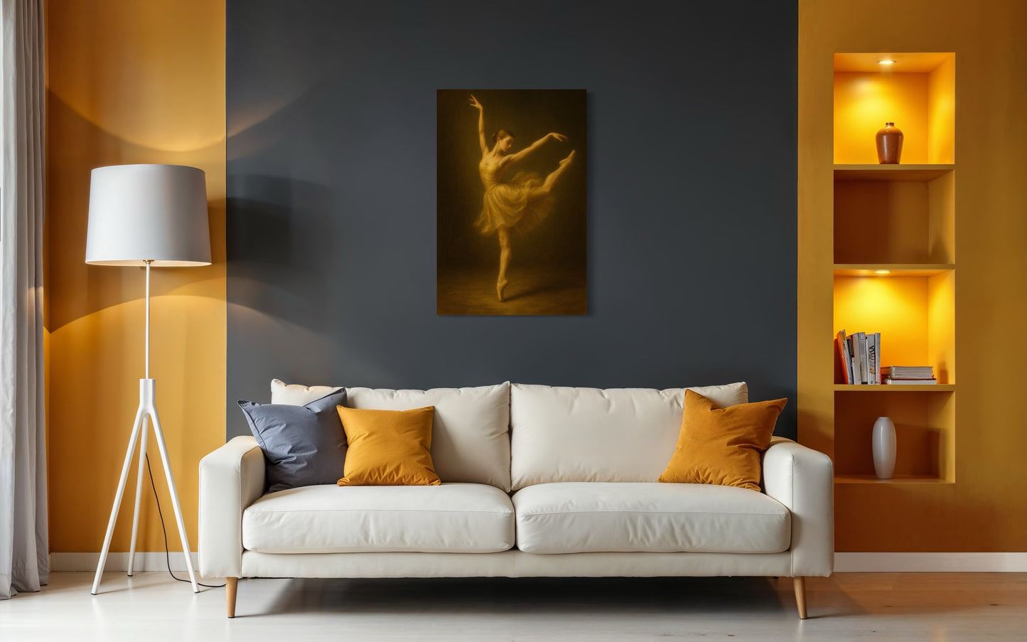 Golden Veil Collection: The Poise of Light — Fine Art Pigment Print under Acrylic Glass
