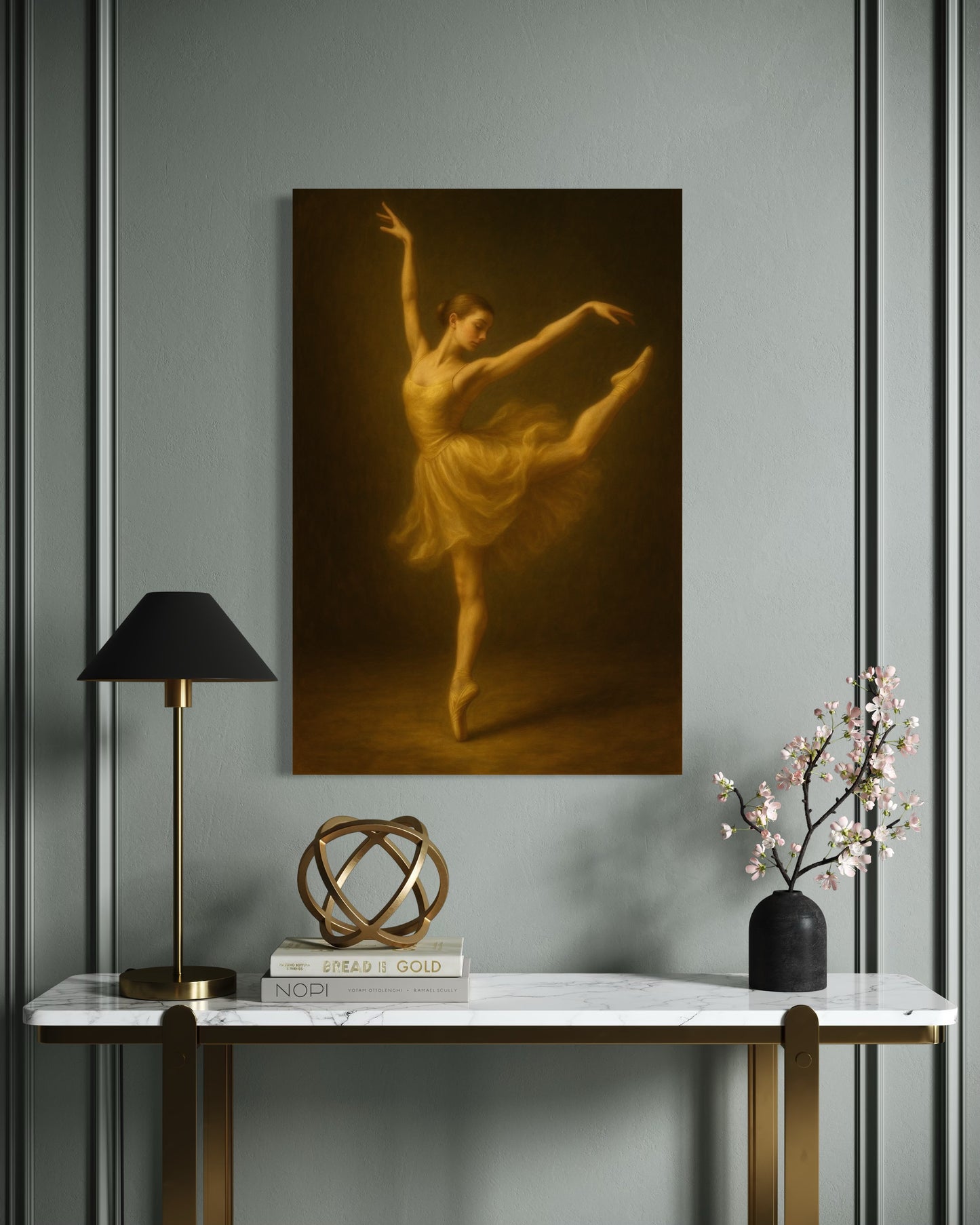Golden Veil Collection: The Poise of Light — Fine Art Pigment Print under Acrylic Glass