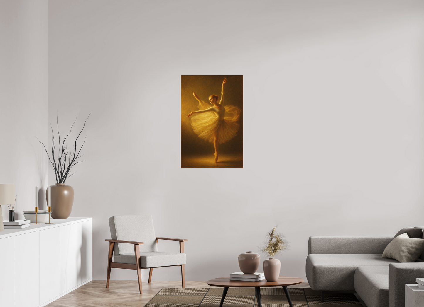 24 x 36″, Fine Art Pigment Print under Acrylic Glass Golden Veil Collection: The Poise of Light — Fine Art Pigment Print under Acrylic Glass