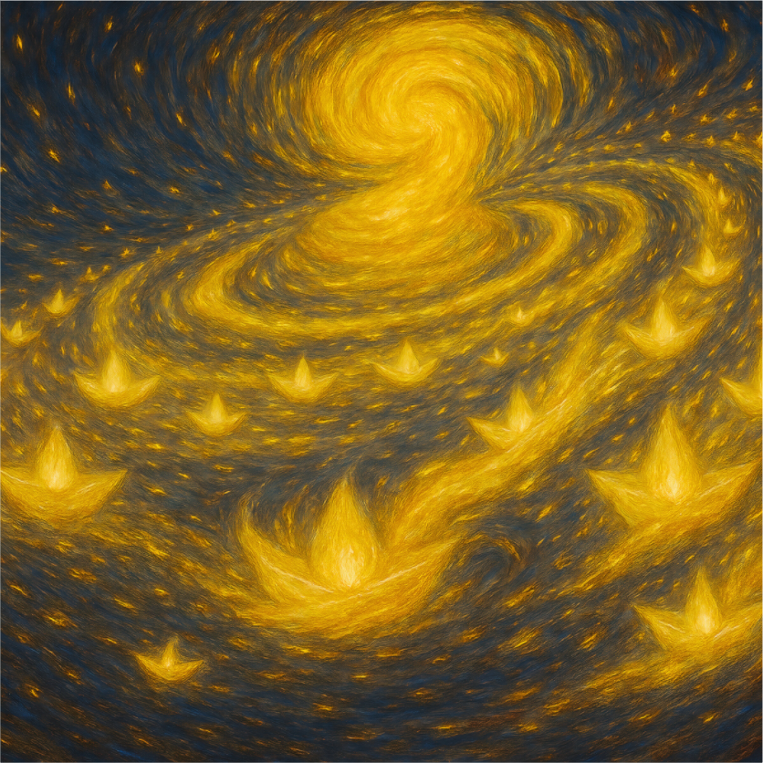 Main image Paper Boats, Star Roads : The Galaxy of Silent Wishes - Giclée Fine Art Print (Unframed)