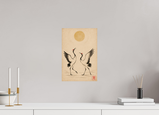 10 x 15″, Giclée printed on Hahnemühle & Canson Fine Art paper Journey of the Cranes : Dance (Mai 舞) - Giclée Fine Art Print (Unframed)