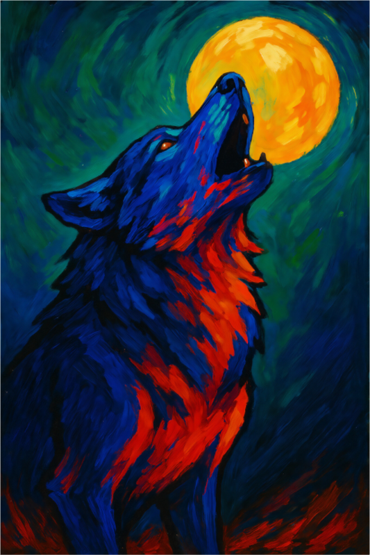 Main image Wolf of the Wild Truth series : Echo of the Flame Moon – Limited Edition Giclée Fine Art Print (Unframed)
