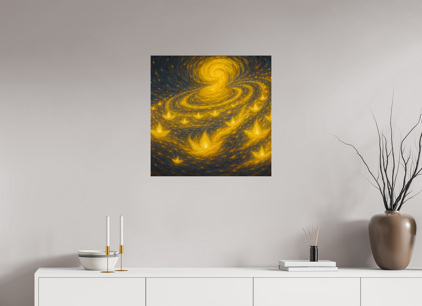 25 x 25″, Giclée printed on Hahnemühle & Canson Fine Art paper Paper Boats, Star Roads : The Galaxy of Silent Wishes - Giclée Fine Art Print (Unframed)