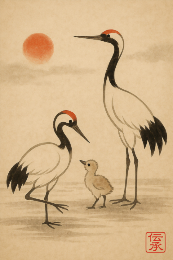 Main image Journey of the Cranes : Legacy (Denshō 伝承) - Giclée Fine Art Print (Unframed)