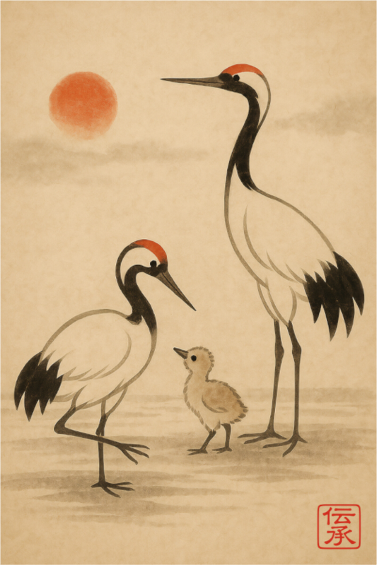 Main image Journey of the Cranes : Legacy (Denshō 伝承) - Giclée Fine Art Print (Unframed)