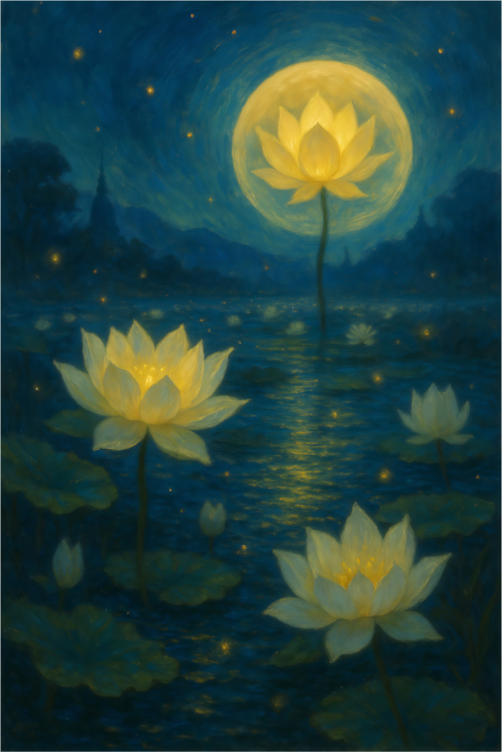 Main image Lotus Moonlight – Limited Edition Giclée Fine Art Print (Unframed)