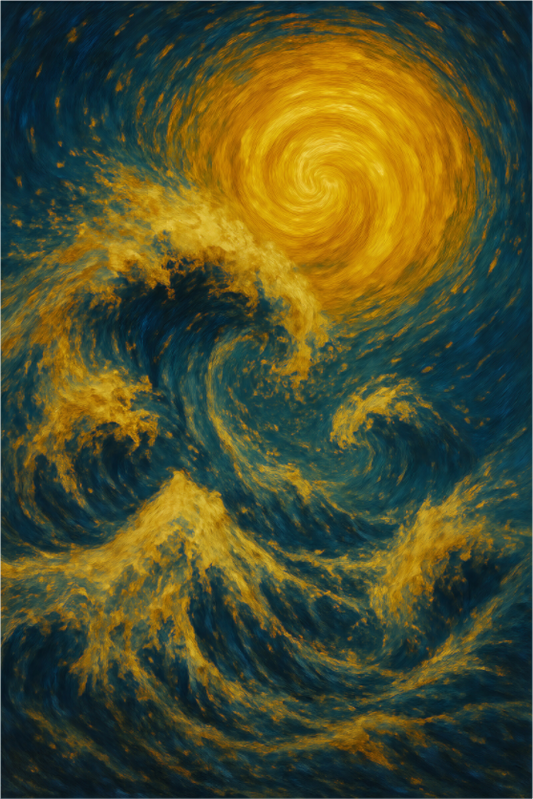 Main image Cosmic Sea Series: Golden Tide – Limited Edition Giclée Fine Art Print (Unframed)