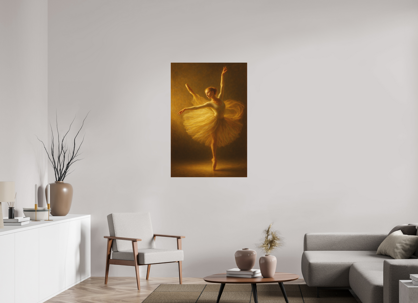 30 x 45″, Fine Art Pigment Print under Acrylic Glass Golden Veil Collection: The Poise of Light — Fine Art Pigment Print under Acrylic Glass