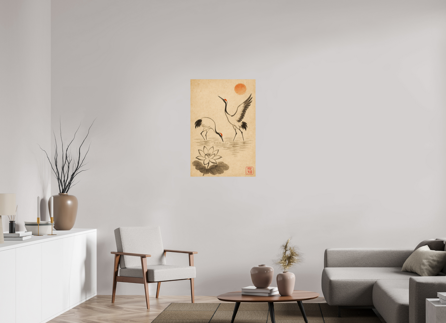 24 x 36″, Giclée printed on Hahnemühle & Canson Fine Art paper Journey of the Cranes : Soaring (Hishō 飛翔) - Giclée Fine Art Print (Unframed)