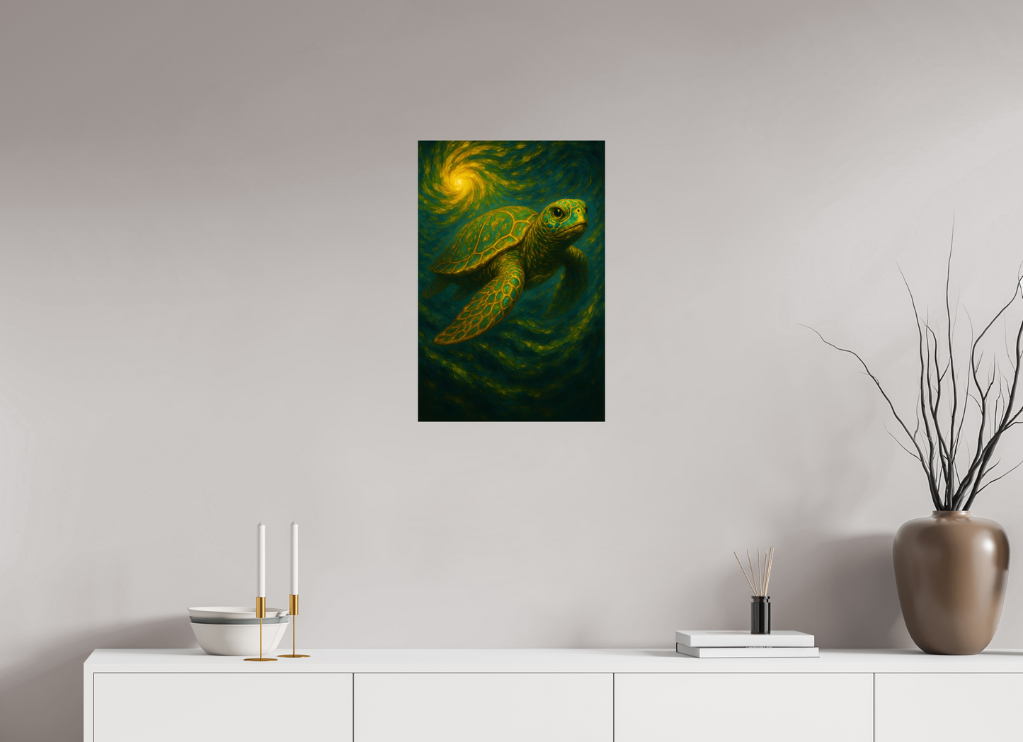 16 x 24″, Fine Art Unflame Sacred Cosmic Turtle – Limited Edition Giclée Fine Art Print (Unframed)